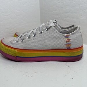 Converse Chuck Taylor All Star Lift Low Shoes Womens Sz 8.5 Ox Rainbow Platform